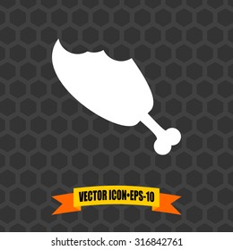 Vector Icon of Meat on Dark Gray Background. Eps.10.