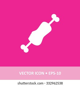 Vector Icon of meat on Magenta Background. Eps.10.