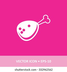 Vector Icon of meat on Magenta Background. Eps.10.