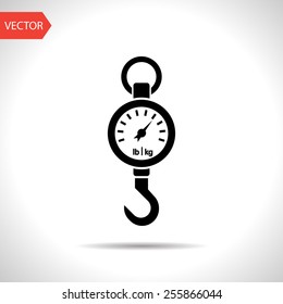 Vector icon mechanical kitchen scales on white background