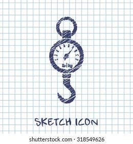 Vector icon mechanical kitchen scales