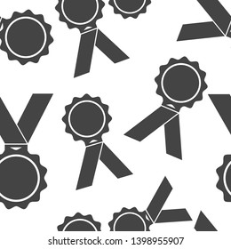 Vector icon medal. Medal of Honor, congratulations seamless pattern on a white background. 