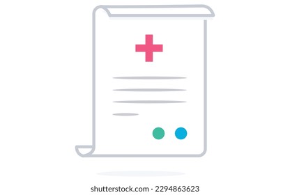 Vector icon mediacal bill, medical records 