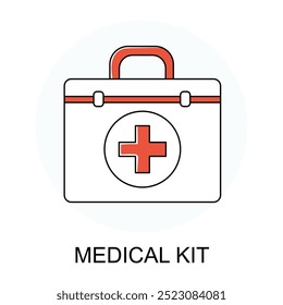 Icono de Vector para el kit médico. Símbolo del botiquín de primeros auxilios que representa la atención médica de emergencia y los servicios de atención médica.