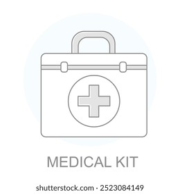 Icono de Vector para el kit médico. Símbolo del botiquín de primeros auxilios que representa la atención médica de emergencia y los servicios de atención médica.