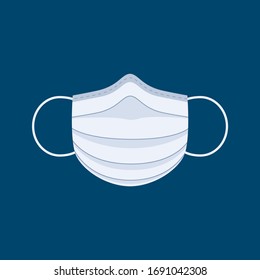 Máscara médica de icono del vector. Diseño plano.