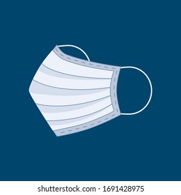 Vector icon medical mask. Flat design.
