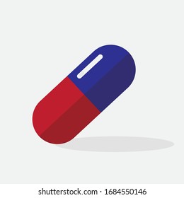 Vector icon medical pill. Flat design.
