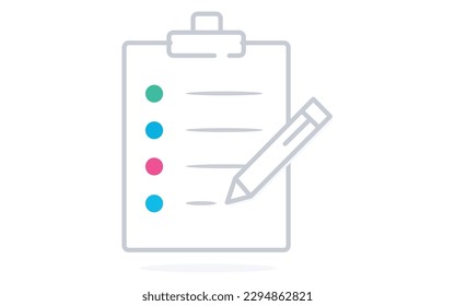 Lista de comprobación de registros médicos de iconos de vectores 