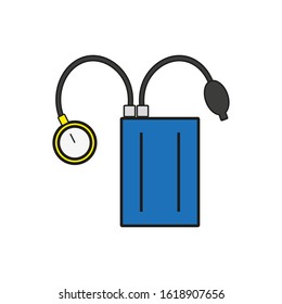 vector icon with medical sphygmomanometer shape