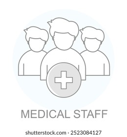 Vector icon for Medical Staff. Group of medical professionals representing healthcare team and services.