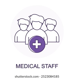 Vector icon for Medical Staff. Group of medical professionals representing healthcare team and services.