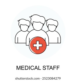 Vector icon for Medical Staff. Group of medical professionals representing healthcare team and services.