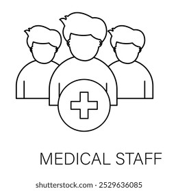 Vector icon for Medical Staff. Group of medical professionals representing healthcare team and services.