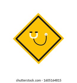 vector icon with medical stethoscope shape
