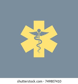 Vector icon of Medical Symbol, Caduceus. Eps-10.