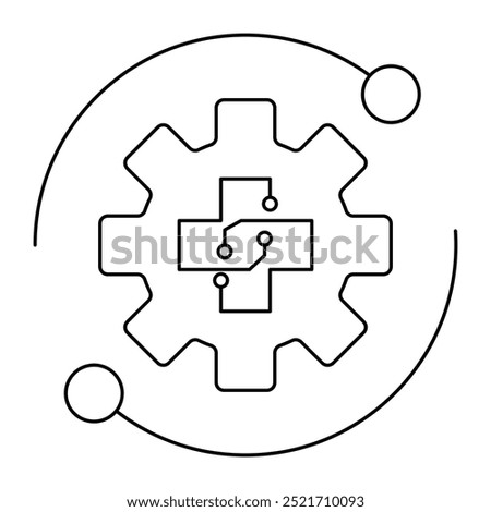 Vector icon for medical technology advancements. Symbolic representation of telemedicine, eHealth, and digital healthcare solutions.