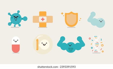 Vector icon medicinal ingredients, flat design