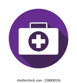 Vector icon of medicine chest with shadow