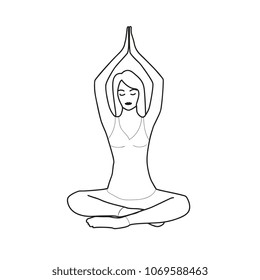 Vector icon meditation posture yoga lotus.