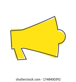 Vector icon megafon cartoon style on white isolated background.