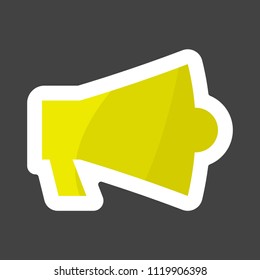 Vector icon megafon colored sticker. Layers grouped for easy editing illustration.  For your design.