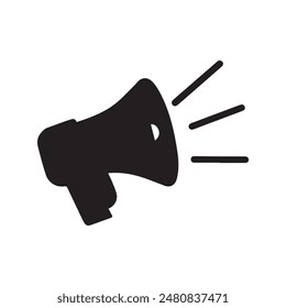 Vector icon of a megaphone with sound. dissemination and promotion. Vector and line with adjustable stroke