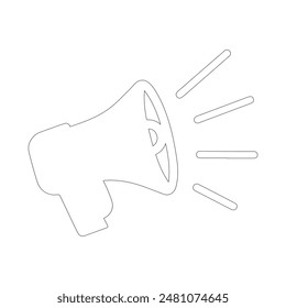 Icono de Vector de un megáfono con sonido. difusión y promoción. Vector y línea con trazo ajustable