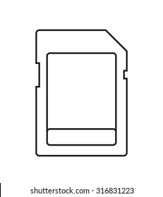 Vector icon of memory card in outline