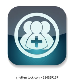 a vector icon with men inside, add group concept