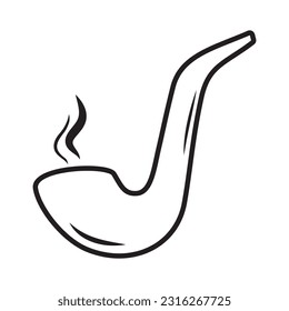 vector of the icon of the men's leisure line with a smoking pipe. men's signboard for relaxing with a smoking pipe. isolated contour symbol black illustration stencil