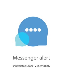 Vector icon of a Messenger alert symbol on a white background, representing a notification or message alert.