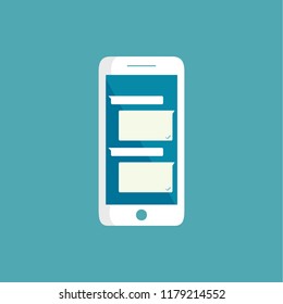 Vector icon messenger short message on phone vector icon service bubbles Text chat sms boxes empty messaging bubles template