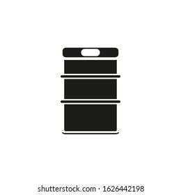 Vector icon of a metallic beer barrel