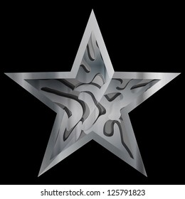 vector icon metallic stars on a black background
