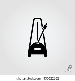 Vector icon of metronome with moving pendulum