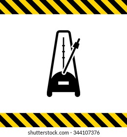 Vector icon of metronome with moving pendulum