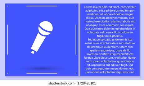 Vector Icon Mikrofon 10 EPS . Lorem Ipsum Illustration Design