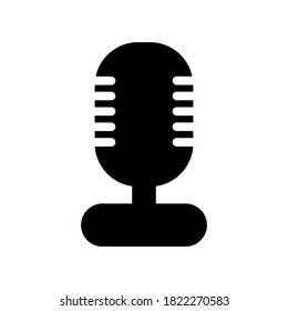 Das Vektorsymbol des Mikrofons. Das Mikrofon-Symbol ist einzeln auf weißem Hintergrund.