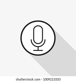 vector icon microphone with a long shadow