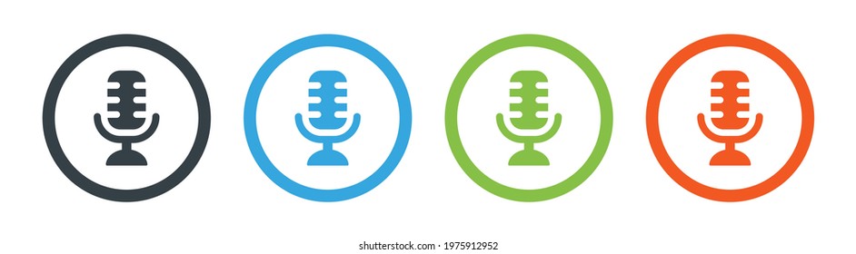 Vector icon for Microphone, Recording, Podcast.