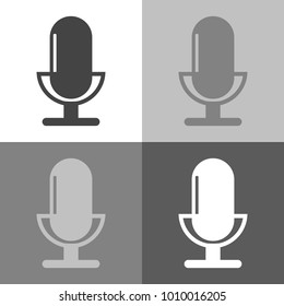 Vector icon microphone.Vector icon set microphone  on white-grey-black color 