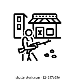 Vector icon for militant curfew