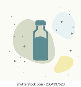 Vector icon milk bottle multicolored background  Layers grouped for easy editing illustration  For your design 