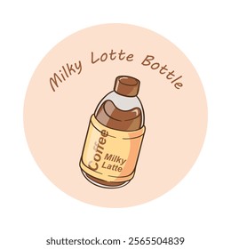 Vector icon for Milky Latte Bottle – Coffee drink in a sealed container.