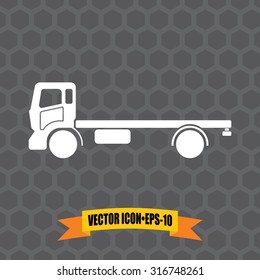 Vector Icon of Mini Truck on Dark Gray Background. Eps.10.