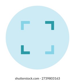 Vector Icon of Minimalist Focus Frame Marker for User Interface symbol_Circle Flat Icon