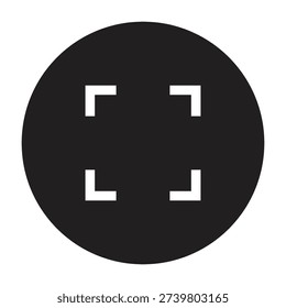 Vector Icon of Minimalist Focus Frame Marker for User Interface symbol_Circle Glyph Icon