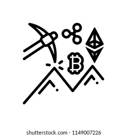 Vector icon for mining  coin 