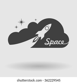 Vector icon missiles flying through the clouds